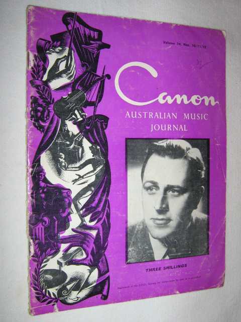 Image for Canon: Australian Music Journal vol 14 nos 10, 11, 12 (in one edition) : May June July 1961