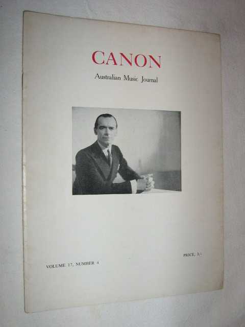 Image for Canon; Australian: Music Journal vol 17 number 4 : 1965