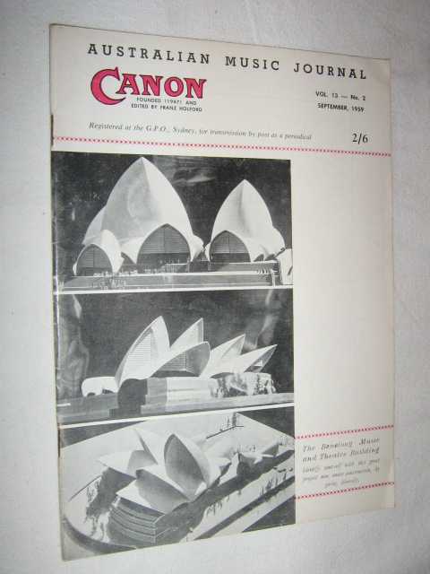 Image for Canon: Australian Music Journal vol 13 number 2 : September 1959